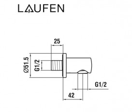 Шлангове приєднання Laufen метал чорний матовий титан з PVD-покриттям HF504776428000