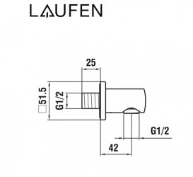 Шланговое подсоединение Laufen металл хром HF504771100000
