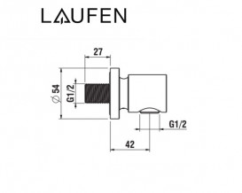 Шлангове приєднання Laufen The New Classic метал хром HF900559100000