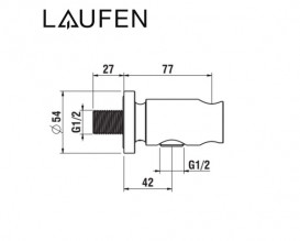 Шлангове під'єднання Laufen The New Classic з тримачем для душу метал хром HF900549100000