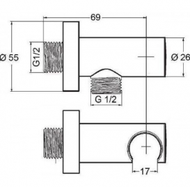 Шланговое подсоединение с держателем для душа Kludi 6054705-00