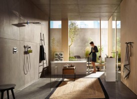 Шланговое подсоединение с держателем и полкой Hansgrohe коллекция FixFit Porter 300 хром 26456000