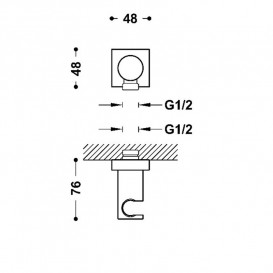 Шланговое подсоединение Tres с держателем ручного душа матовый черный 21118201NM
