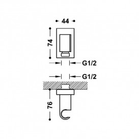 Шланговое подсоединение Tres  Shower Technology с держателем ручного душа латунь матовое розовое золото 20718201OPM
