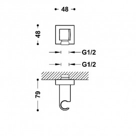 Шлангове під'єднання Tres з тримачем ручного душу сталь 20218201AC