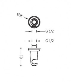 Шланговое подсоединение Tres Tres-Сlasic с держателем для душа сталь 24218201AC