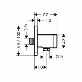 Шланговое подсоединение Hansgrohe Axor ShowerSolutions с держателем матовый черный 11626670