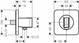 Шлангове приєднання Hansgrohe Axor Citterio E з тримачем шліфована бронза 36724140