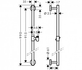 Штанга для душа Hansgrohe коллекция Unica Comfort 90 хром 26402000