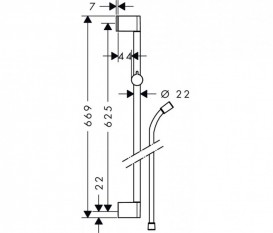 Штанга для душа Hansgrohe коллекция Unica Croma 65 хром 26503000