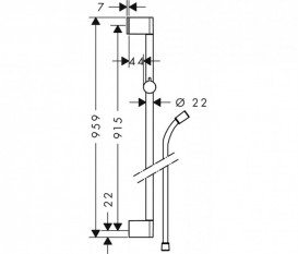 Штанга для душа Hansgrohe колекція Unica Croma 90 хром 26504000