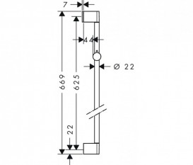 Штанга для душа Hansgrohe коллекция Unica Croma 65 хром 26505000