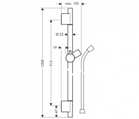 Штанга для душа Hansgrohe колекція Unica Puro 0 9 м хром 28631820