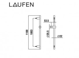 Штанга для душа Laufen TwinGliss 110 см черный матовый титан с PVD-покрытием HF904794428000
