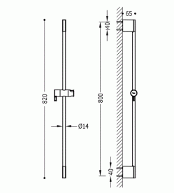 Штанга для душа Tres Loft-Tres 800 мм скользящая латунь хром 03463701