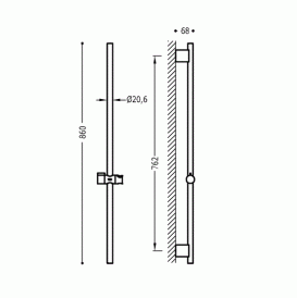 Штанга для душу Tres Minimal 762 мм латунь хром 03463708