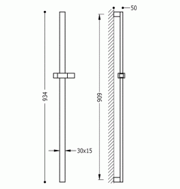 Штанга для душу Tres Project 909 мм латунь хром 134517