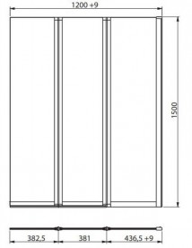 Шторка для асимметричной ванны Kolo Split 120х150 правосторонняя GPNA12222003R