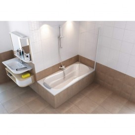 Шторка для прямоугольной ванны Ravak Pivot PVS1-80 одноэлементная профиль полированный алюминий стекло transparent 79840C00Z1