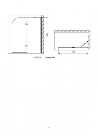 Шторка для ванної Devit Quest 115х140 см універсальна хром/прозоре скло FEN0797