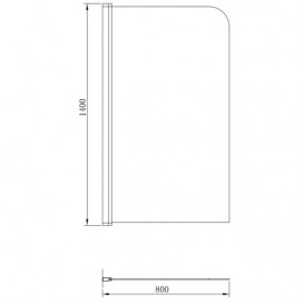 Шторка для ванной Devit Quest 140х80 см реверсионная хром/стекло прозрачное FEN0794