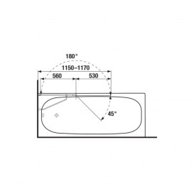 Шторка для ванної Jika Cubito Pure 115х140 см скляна права H2574260026681