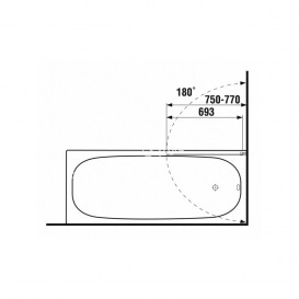 Шторка для ванной Jika Cubito Pure 75х140 см стеклянная левая H2574250026681