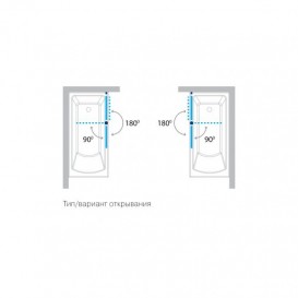 Шторка для ванной Koller Pool Waterfall line QP95 115х140 см правая хром/прозрачное стекло QP95(right) chrome,clear