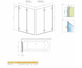 Шторка для ванной Radaway Arta PNJ 130 правая прозрачное стекло/хром 210213-01R