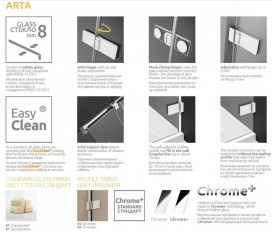 Шторка для ванной Radaway Arta PNJ 130 правая прозрачное стекло/хром 210213-01R