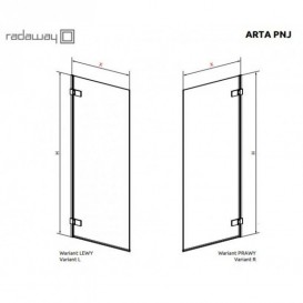 Шторка для ванной Radaway Arta PNJ 70 левая прозрачное стекло/хром 210101-01L