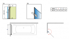 Шторка для ванной Radaway Arta PNJ 70 левая прозрачное стекло/хром 210101-01L