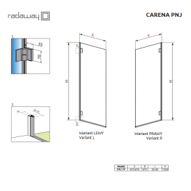 Шторка для ванної Radaway Carena PNJ 70 права коричневе скло / хром 202101-108R