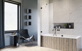 Шторка для ванной Radaway Essenza Pro Black PNJ II 50 см черный/прозрачное стекло 10101050-54-01