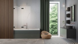 Шторка для ванної Radaway Essenza Pro Black PND II 100 см ліва чорний/прозоре скло 10102100-54-01L