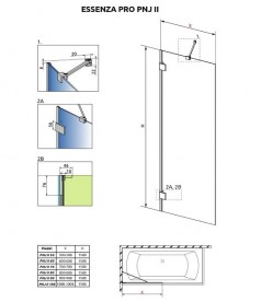 Шторка для ванной Radaway Essenza Pro White PNJ II 90 см белый/прозрачное стекло 10101090-04-01
