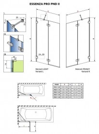 Шторка для ванної Radaway Essenza Pro White PND II 130 см права білий/прозоре скло 10102130-04-01R