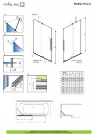 Шторка для ванной Radaway Furo Black PND II Door 738 L раздвижная 73,8х150 см левая черный/прозрачное стекло 10109738-54-01L