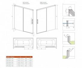 Шторка для ванной Radaway Idea PN DWJ 140 правая прозрачное стекло/хром 10003140-01-01R