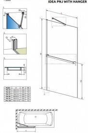 Шторка для ванной Radaway Idea PNJ 100 с полотенцедержателем прозрачное стекло/хром 10001100-01-01W
