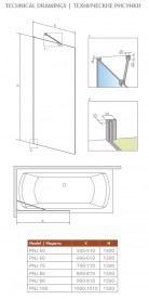 Шторка для ванной Radaway Idea PNJ 90 прозрачное стекло/хром 10001090-01-01