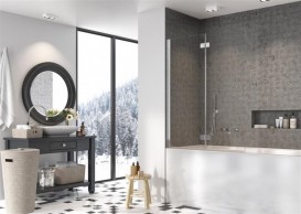 Шторка для ванной Radaway Nes 8 PND I 110 левая хром/прозрачное стекло 10060110-01-01L