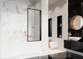 Шторка для ванної Radaway Nes Black PNJ I Frame 90 права чорний/скло Frame 10011090-54-56R