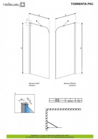 Шторка для ванної Radaway Torrenta PNJ 80 права графітове скло / хром 201101-105NR