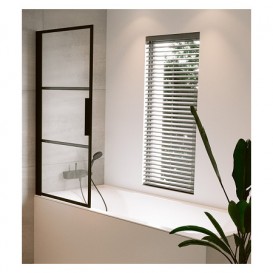 Шторка для ванной Riho Grid GB501 80х150 левая черный/прозрачное стекло GBB5080001