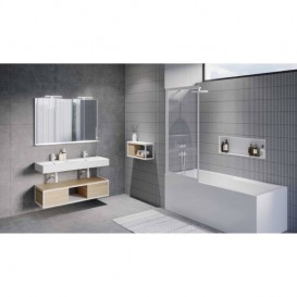 Шторка для ванной Riho Lucid GD501 80х150 белый/прозрачное стекло GDB508W000