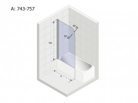 Шторка для ванної Riho Novik Z107 прозоре скло GZT9300075