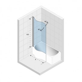 Шторка для ванної Riho Novik Z108 Dorado ліва хром/прозоре скло GZT94000761
