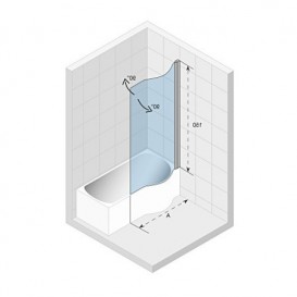Шторка для ванної Riho Novik Z108 Dorado права хром/прозоре скло GZT94000762