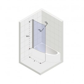 Шторка для ванної Riho Novik Z108 Lyra 140/153,5/170 ліва хром/прозоре скло GZT91000891